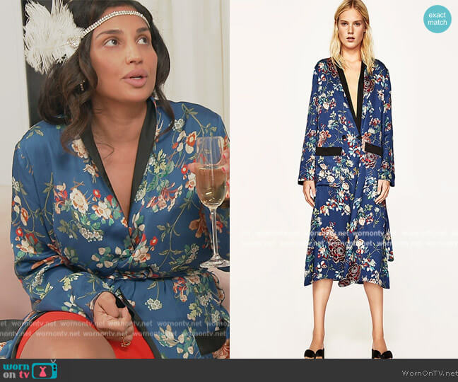 Zara Floral Print Robe worn by Leva Bonaparte on Southern Charm