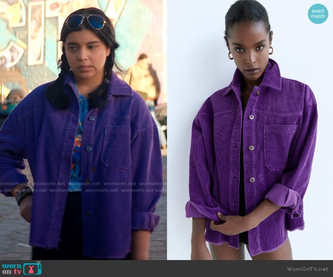 Zara Corduroy Overshirt worn by Kamala Khan (Iman Vellani) on Ms. Marvel