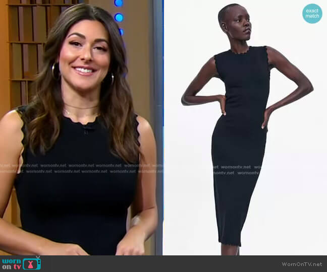 Zara Scalloped Knit Dress worn by Erielle Reshef on Good Morning America