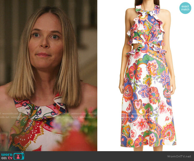 Zimmermann Lovestruck Floral Paisley Tie Back Midi Dress worn by Susannah Fisher (Rachel Blanchard) on The Summer I Turned Pretty