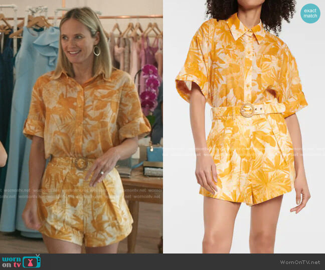 Zimmermann Mae Printed Cotton Shirt worn by Susannah Fisher (Rachel Blanchard) on The Summer I Turned Pretty