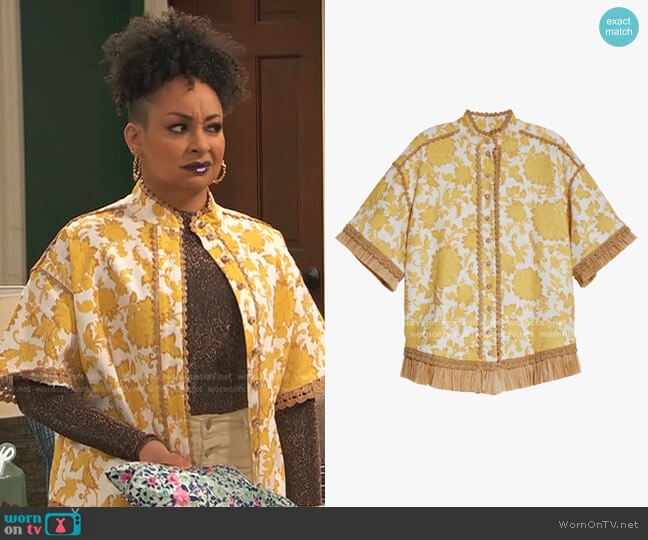 Zimmermann Postcard Fringed Cotton Shirt worn by Raven Baxter (Raven-Symoné) on Ravens Home