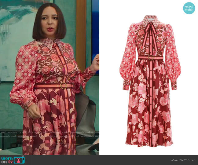 Zimmermann Concert Spliced Midi Dress worn by Molly Novak (Maya Rudolph) on Loot