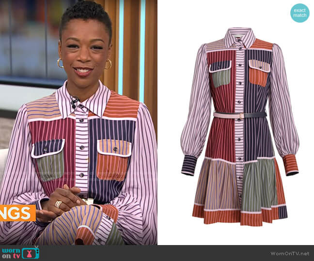 Zimmermann Spliced Stripes Mini Shirt Dress