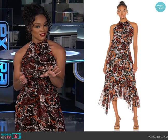 A.L.C. Bardot Dress worn by Rachel Lindsay on Extra