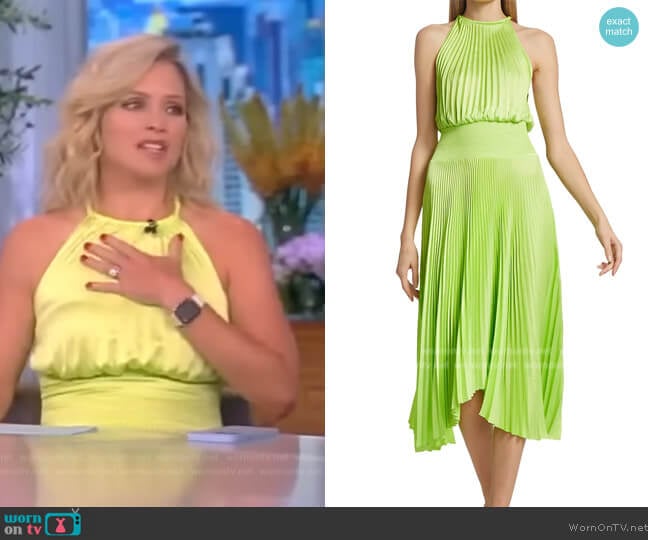A.L.C. Renzo II Sleeveless Pleated Midi Dress worn by Sara Haines on The View