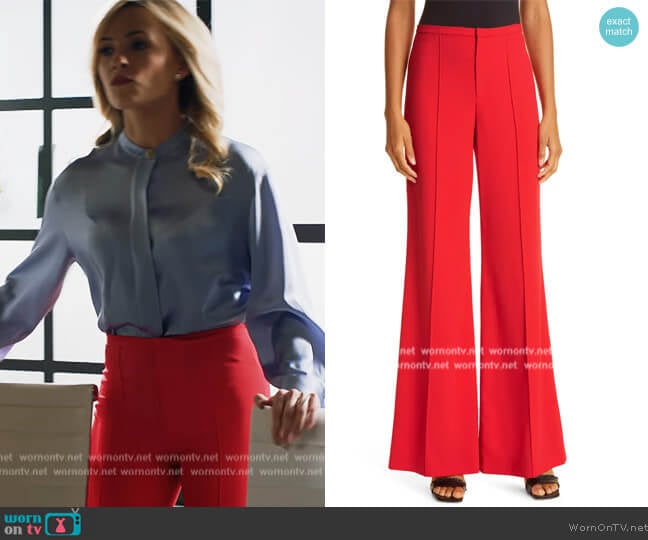 Alice + Olivia Dylan High Waist Wide Leg Pants worn by Amy Quinn (Lindsey Gort) on All Rise