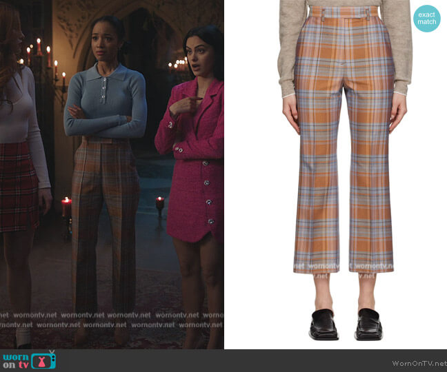 Acne Studios Blue & Orange Patrina Trousers worn by Tabitha Tate (Erinn Westbrook) on Riverdale