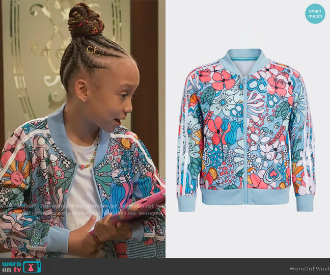 Adidas Print Tricot Jacket worn by Alice Baxter (Mykal-Michelle Harris) on Ravens Home