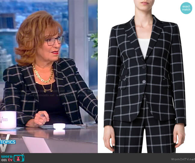 Akris Punto Windowpane Check Crepe Blazer worn by Joy Behar on The View