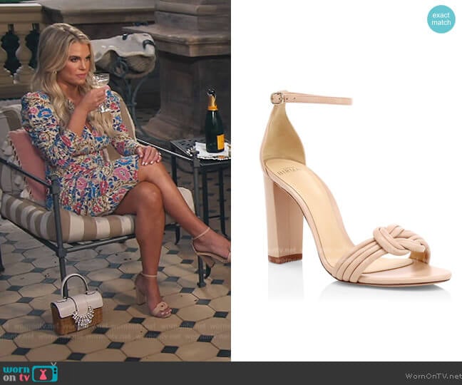 Alexandre Birman Vicky Knot Leather High-Heel Sandals worn by Madison LeCroy on Southern Charm