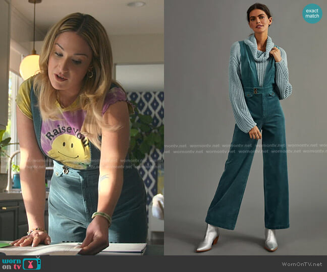 Anthropologie Pilcro Deep-V Corduroy Jumpsuit worn by Davia (Emma Hunton) on Good Trouble