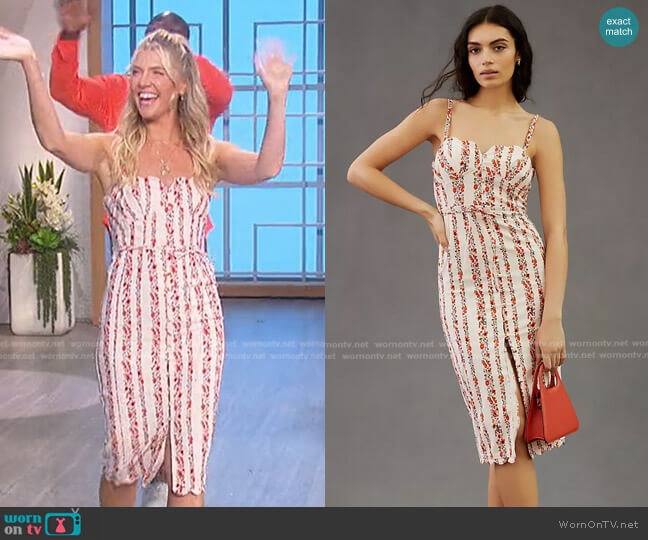 Anthropologie Sweetheart Midi Dress worn by Amanda Kloots on The Talk