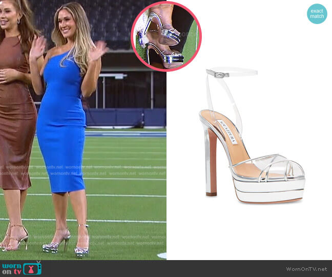 Aquazzura Lido Platform PVC Sandals worn by Rachel Recchia on The Bachelorette