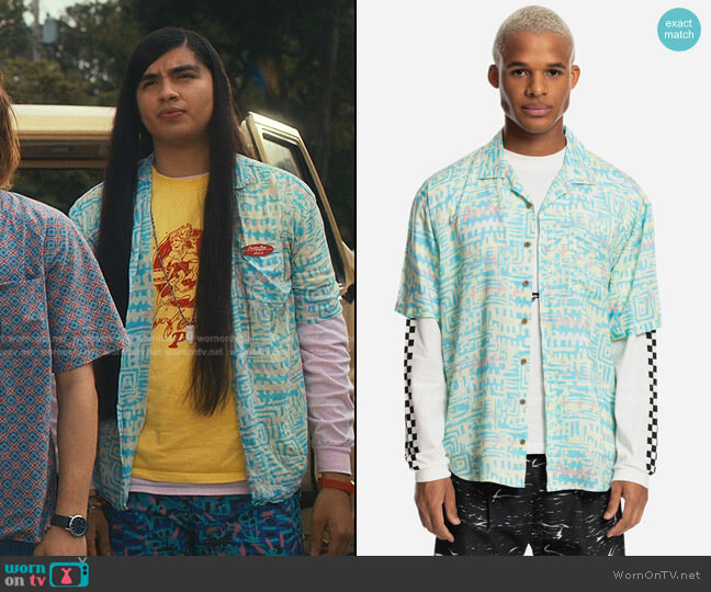 Quiksilver x Stranger Things Argyle Mens Button Up Shirt