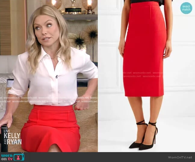 Roland Mouret Arreton Skirt worn by Kelly Ripa on Live with Kelly and Mark