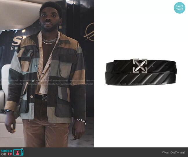 Off-White Arrow Buckle Leather Belt worn by Tom Swift (Tian Richards) on Tom Swift