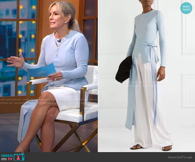 Rosetta Getty Asymmetric Cotton-Jersey Top worn by Dr. Jennifer Ashton on Good Morning America