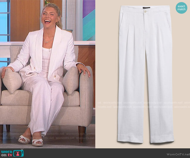 Banana Republic Castello Linen Pants worn by Amanda Kloots on The Talk