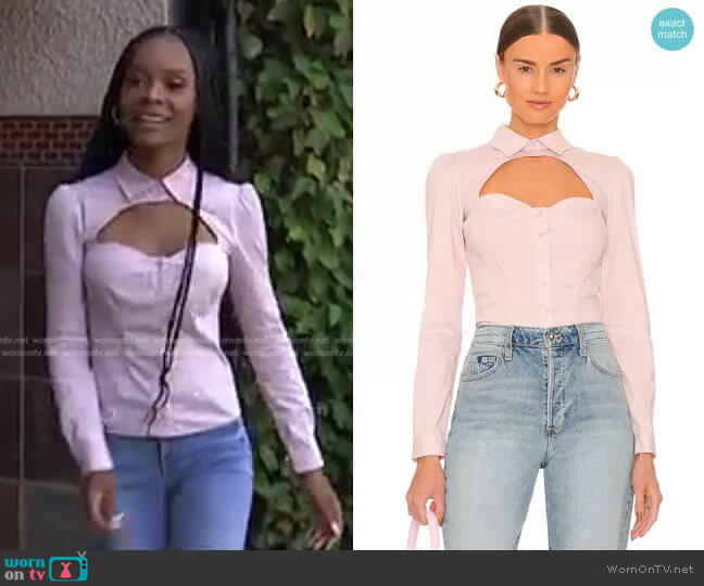 Fleur Du Mal Bella Shirt worn by Zuri Hall on Access Hollywood