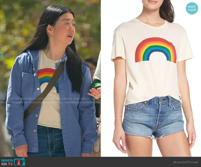 Aviator Nation Big Rainbow Boyfriend Tee worn by Alice Kwan (Sherry Cola) on Good Trouble