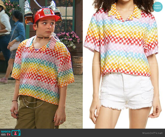 BP. Be Proud Gender Inclusive Crop Camp Shirt worn by Winnie Webber (Shiloh Verrico) on Bunkd