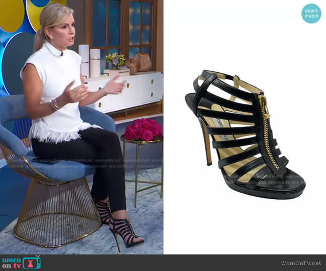 Jimmy Choo Caged Heeled Sandals worn by Dr. Jennifer Ashton on Good Morning America