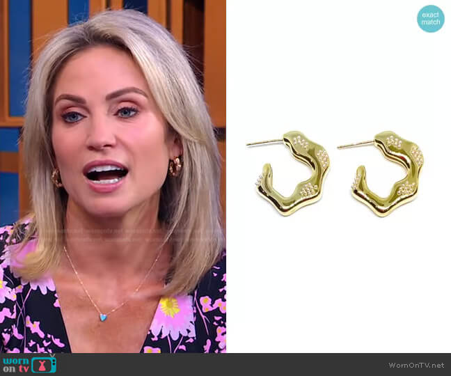 Accessory Concierge Charmer Hoops in Gold worn by Amy Robach on Good Morning America