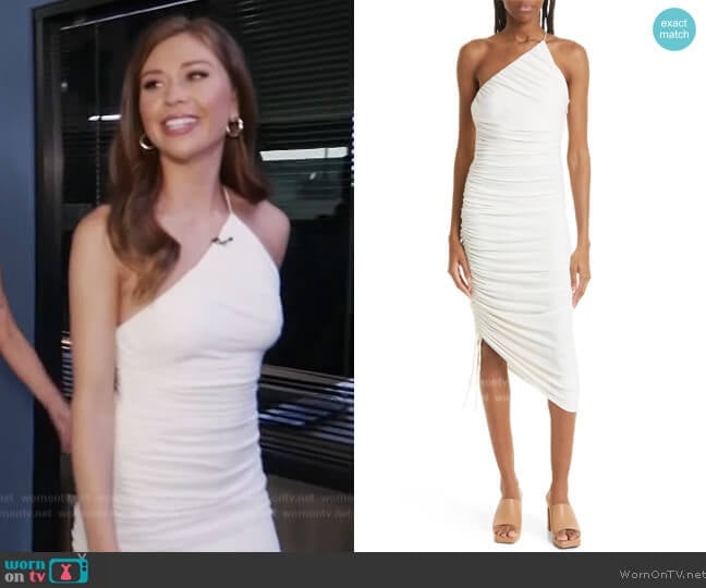 Cinq a Sept Brynn Ruched One-Shoulder Midi Dress