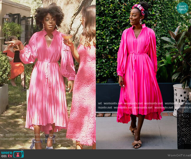 Crosby Leah Dress- Mollie Pink worn by Venita Aspen on Southern Charm