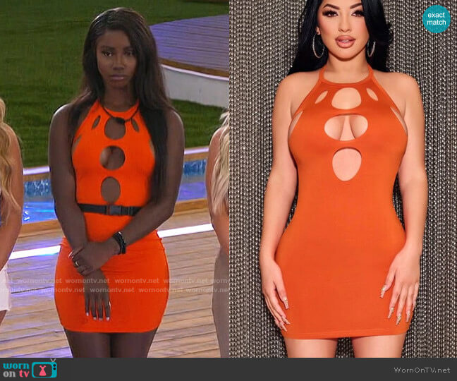 Murillo Twins X SHEIN Cut Out Tie Backless Halter Bodycon Dress worn by Sereniti Springs on Love Island USA