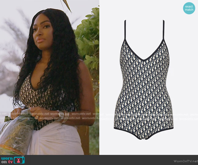Dior One Piece Swimsuit worn by Lesa Milan (Lesa Milan) on The Real Housewives of Dubai