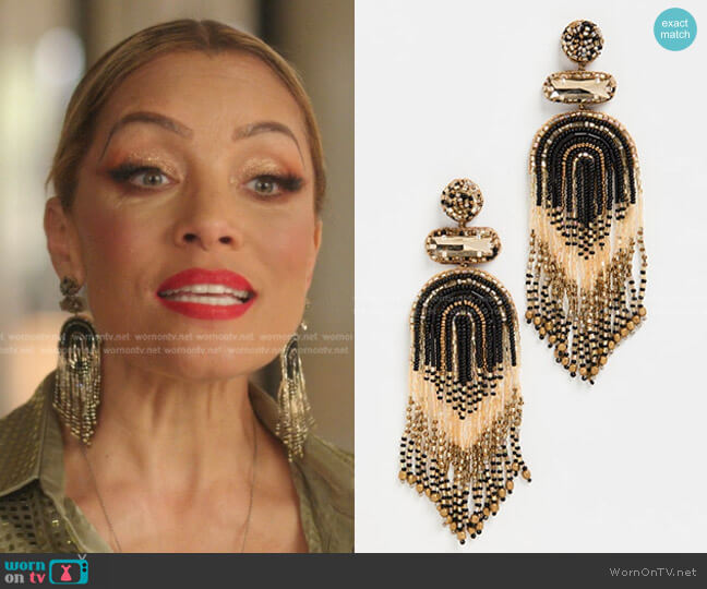 Deepa Gurnani Ishani Earrings worn by Dominique Deveraux (Michael Michele) on Dynasty