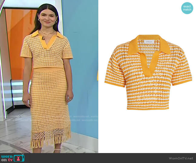 Derek Lam 10 Crosby Merlin Knit Polo Top