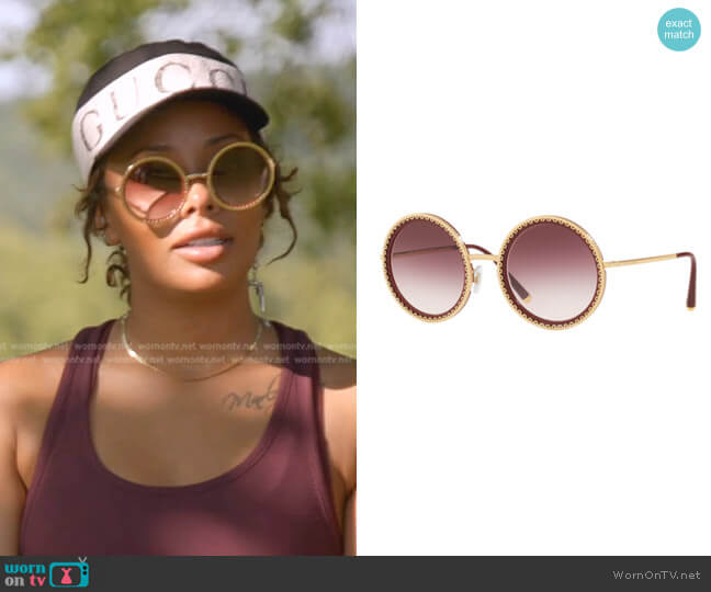 Dolce & Gabbana Round Sunglasses worn by Eva Marcille Sterling on The Real Housewives Ultimate Girls Trip