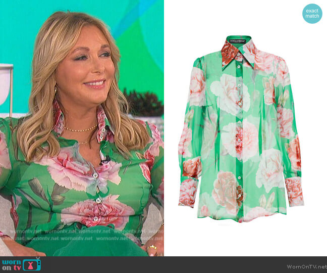 Dolce and Gabbana Floral-print silk-chiffon shirt