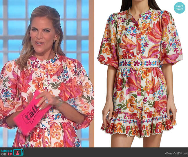 Farm Rio Spring Bananas Belted Mini Dress worn by Natalie Morales on The Talk