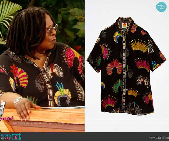 Farm Rio Wonderful Headress Shirt worn by Whoopi Goldberg on The View