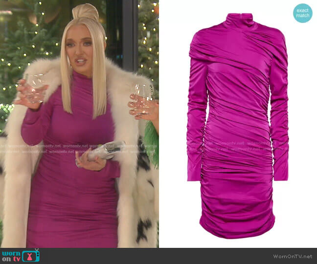 Stella McCartney Faye Ruched Minidress worn by Erika Jayne on The Real Housewives of Beverly Hills