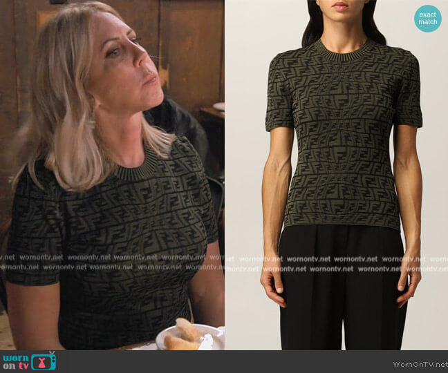 Fendi Monogram logo sweater worn by Vicki Gunvalson on The Real Housewives Ultimate Girls Trip