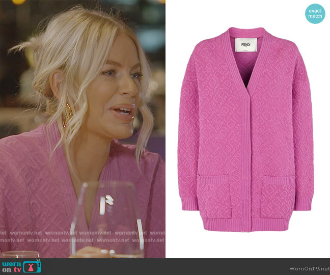 Fendi x Skims Embossed Cardigan worn by Caroline Stanbury (Caroline Stanbury) on The Real Housewives of Dubai
