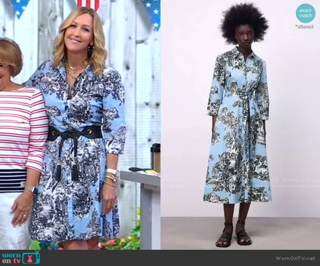 Zara Floral Shirtdress worn by Lara Spencer on Good Morning America