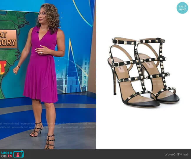 Valentino Garavani Rockstud Sandals worn by Ginger Zee on Good Morning America