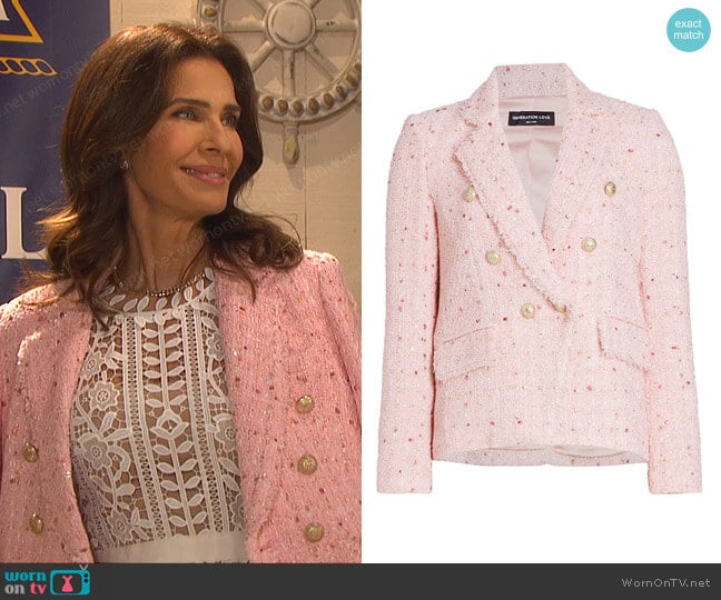 Generation Love Eliza Metallic Tweed Blazer worn by Hope Williams (Kristian Alfonso) on Days of our Lives