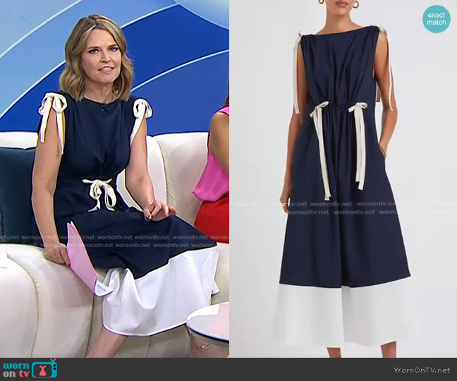 G.Label Genoa Midlength Drawstring Dress worn by Savannah Guthrie on Today