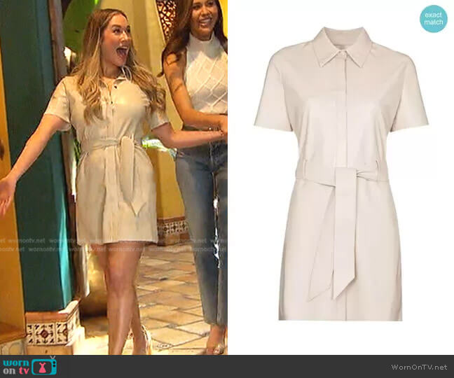 Nanushka Halli Faux-Leather Mini Shirtdress worn by Rachel Recchia on The Bachelorette