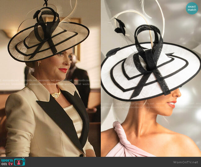 J. Bees Millinery Mae Hat worn by Alexis Carrington (Elaine Hendrix) on Dynasty