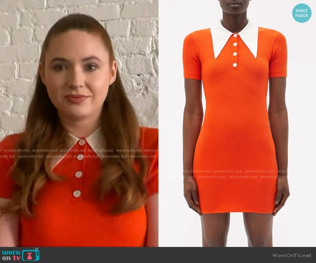 JoosTricot Point-Collar Ribbed-Jersey Mini Dress