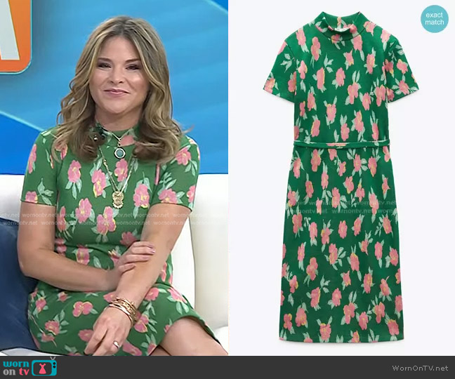 Zara Jacquard Dress Belt worn by Jenna Bush Hager on Today
