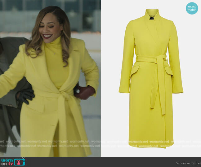 Karen Millen Italian Wool Cashmere Notch Neck Coat